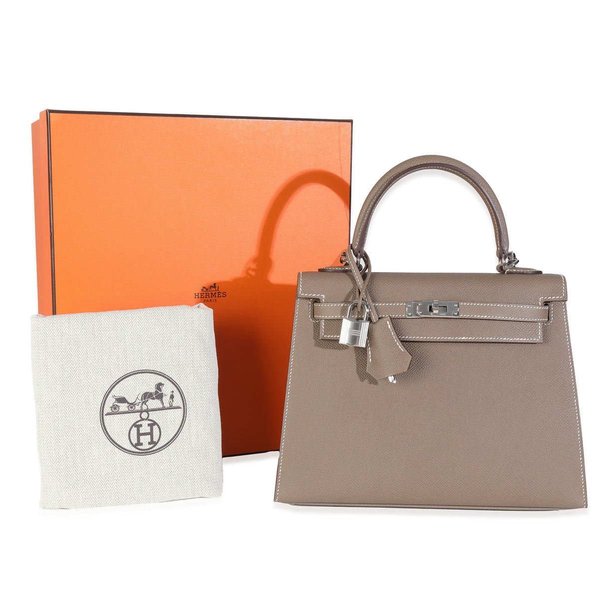 Etoupe Epsom Sellier Kelly 25 PHW