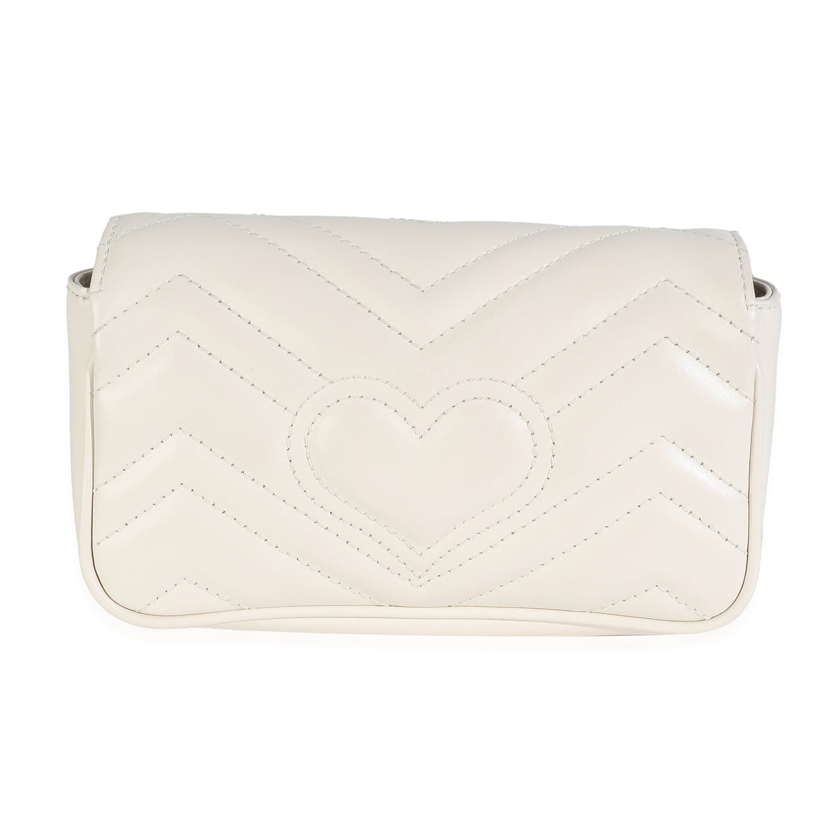 White Matelasse Calfskin Super Mini GG Marmont Bag