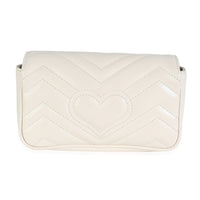 White Matelasse Calfskin Super Mini GG Marmont Bag