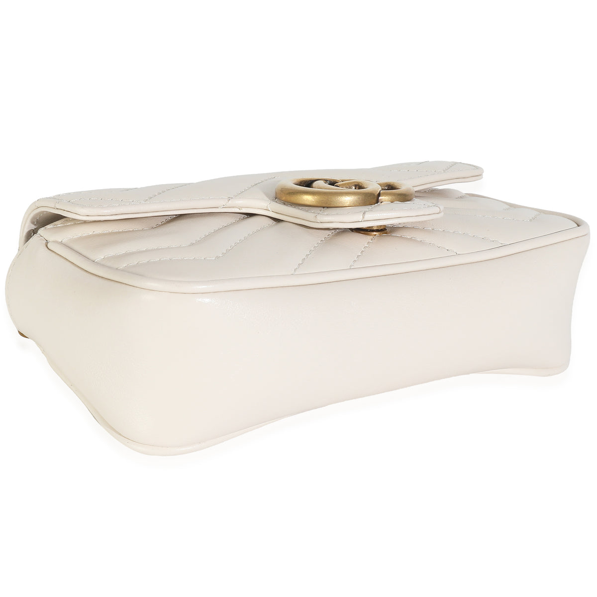 White Matelasse Calfskin Super Mini GG Marmont Bag