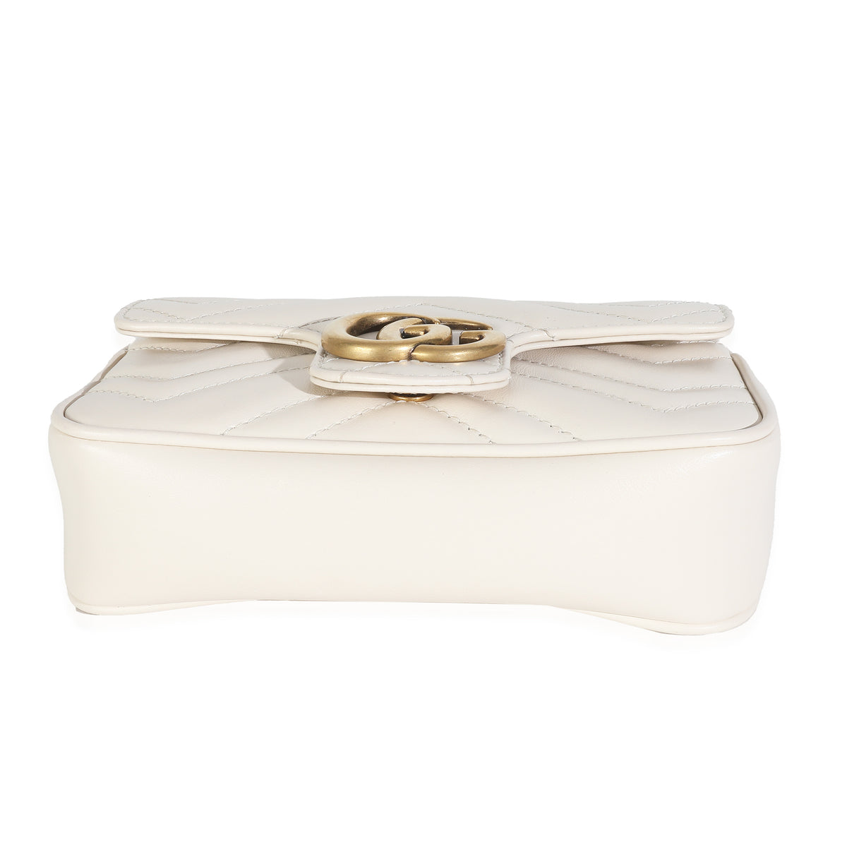White Matelasse Calfskin Super Mini GG Marmont Bag