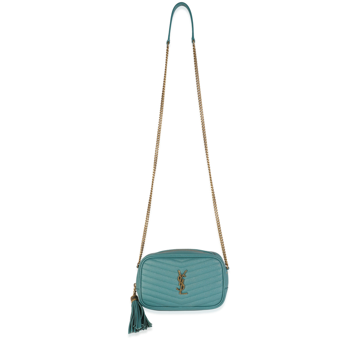 Blue Vert Grain De Poudre Matelasse Monogram Mini Lou Camera Bag