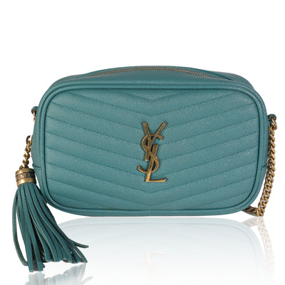 Blue Vert Grain De Poudre Matelasse Monogram Mini Lou Camera Bag