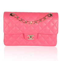 Pink Quilted Lambskin Small Classic Double Flap Bag