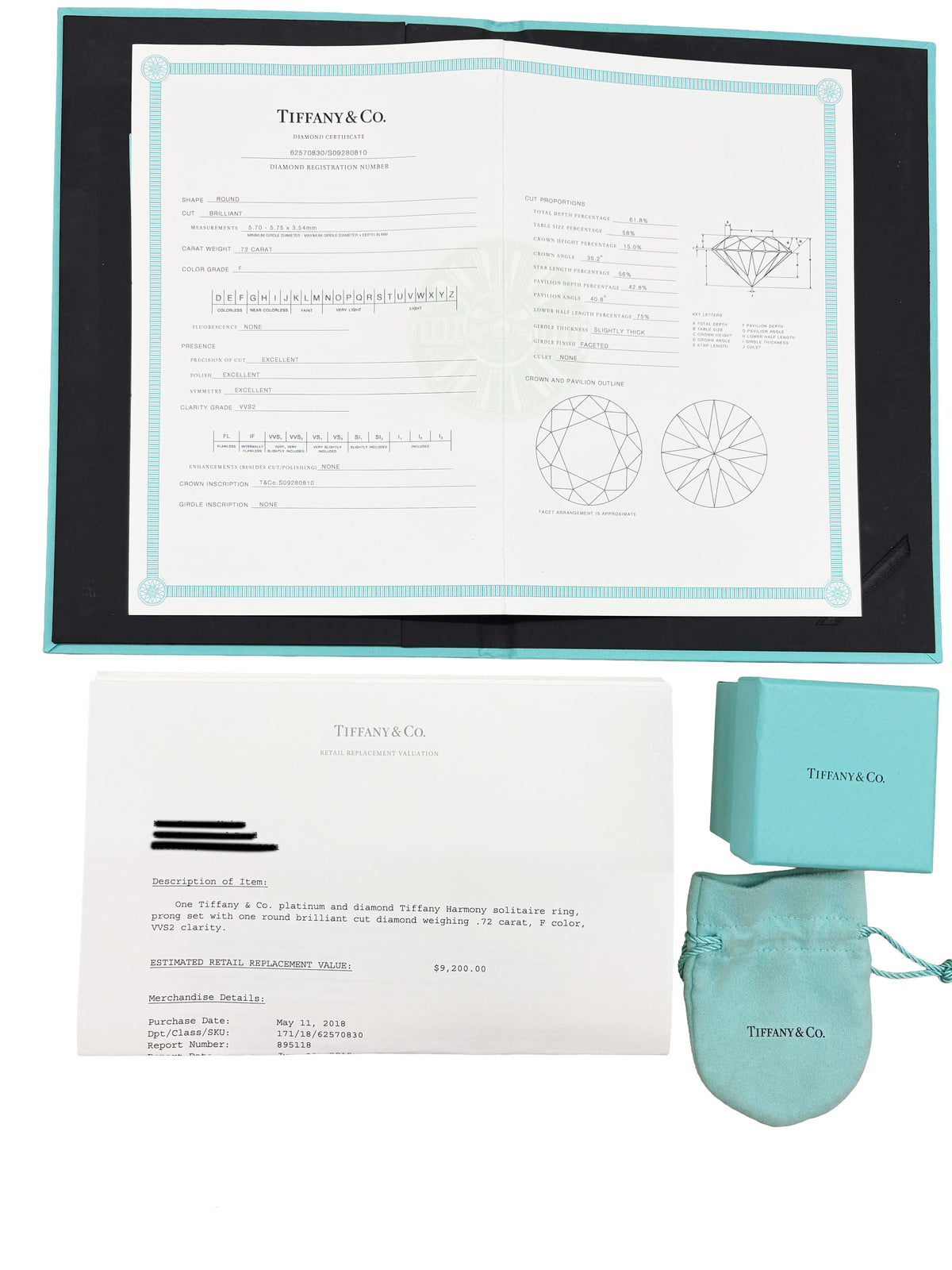 0.72 ct Round Brilliant Diamond Harmony Engagement Ring