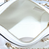 25P White Quilted Lambskin Mini CC Bowler Bag