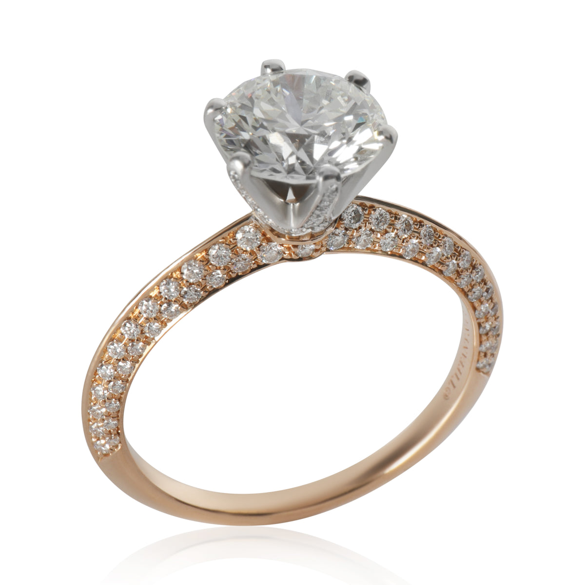 1.74 ct Round Brilliant Diamond Tiffany Setting Engagement Ring