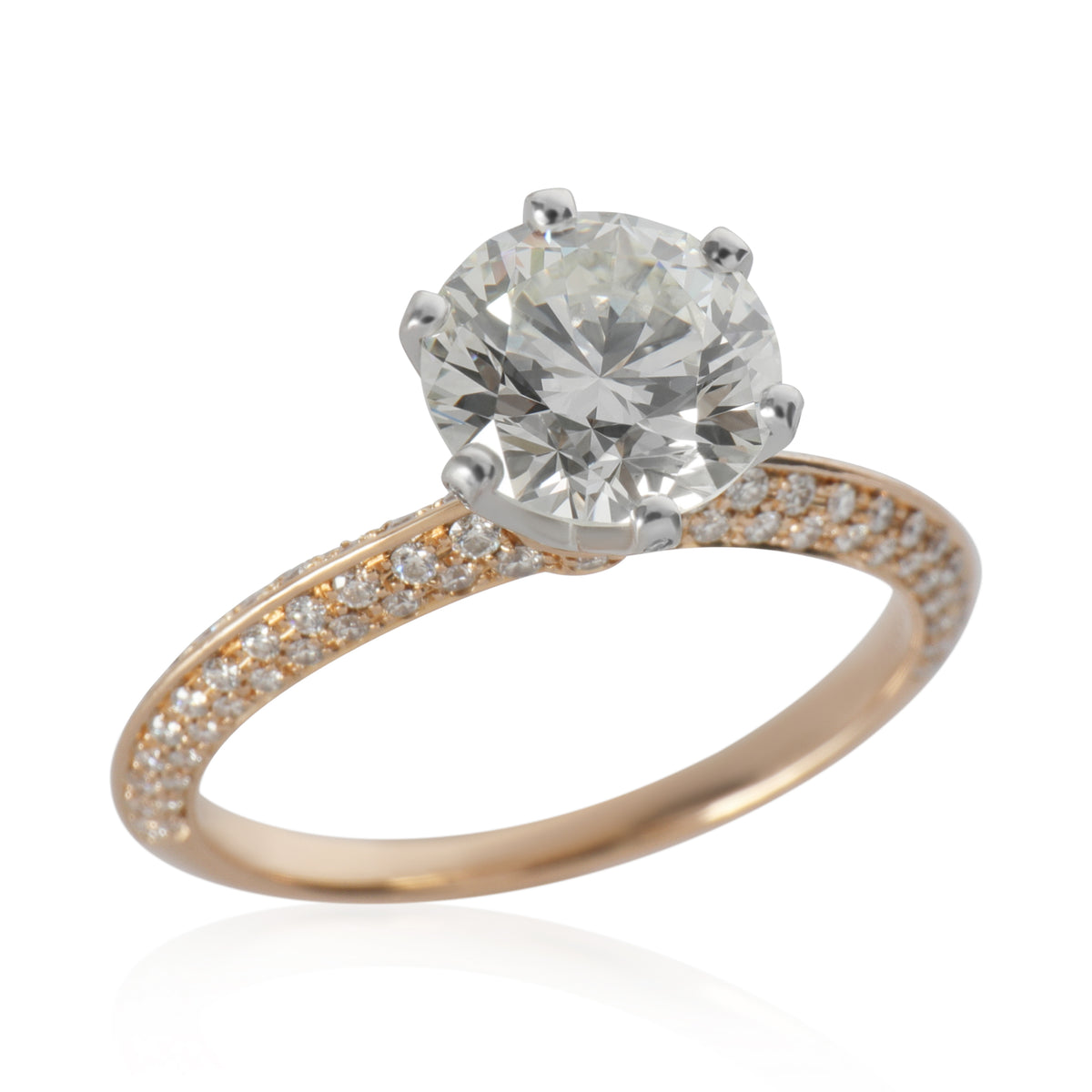 1.74 ct Round Brilliant Diamond Tiffany Setting Engagement Ring