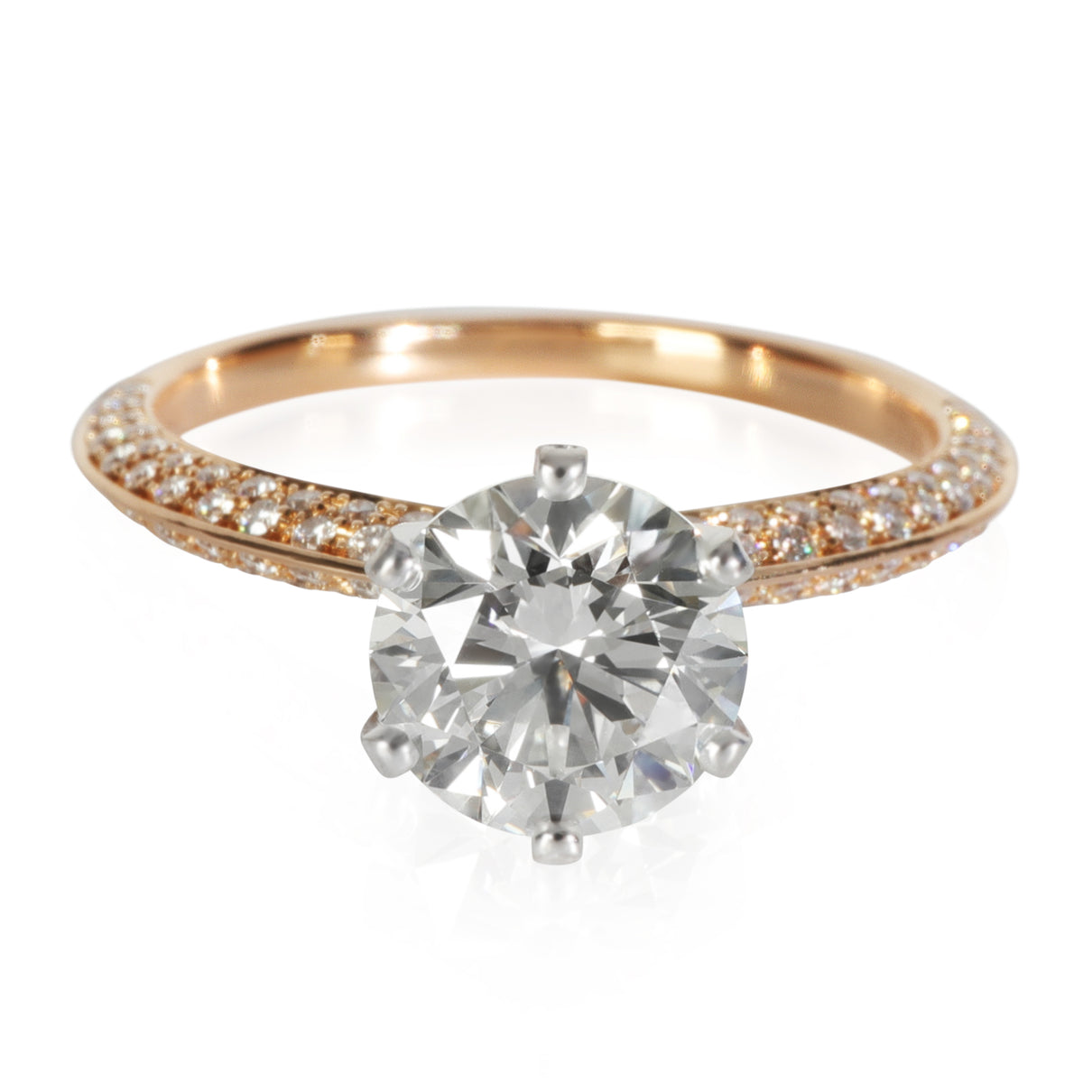 1.74 ct Round Brilliant Diamond Tiffany Setting Engagement Ring