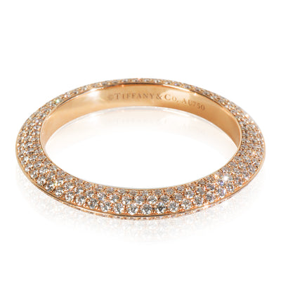 Rose Gold Diamond Tiffany Setting Pave Band
