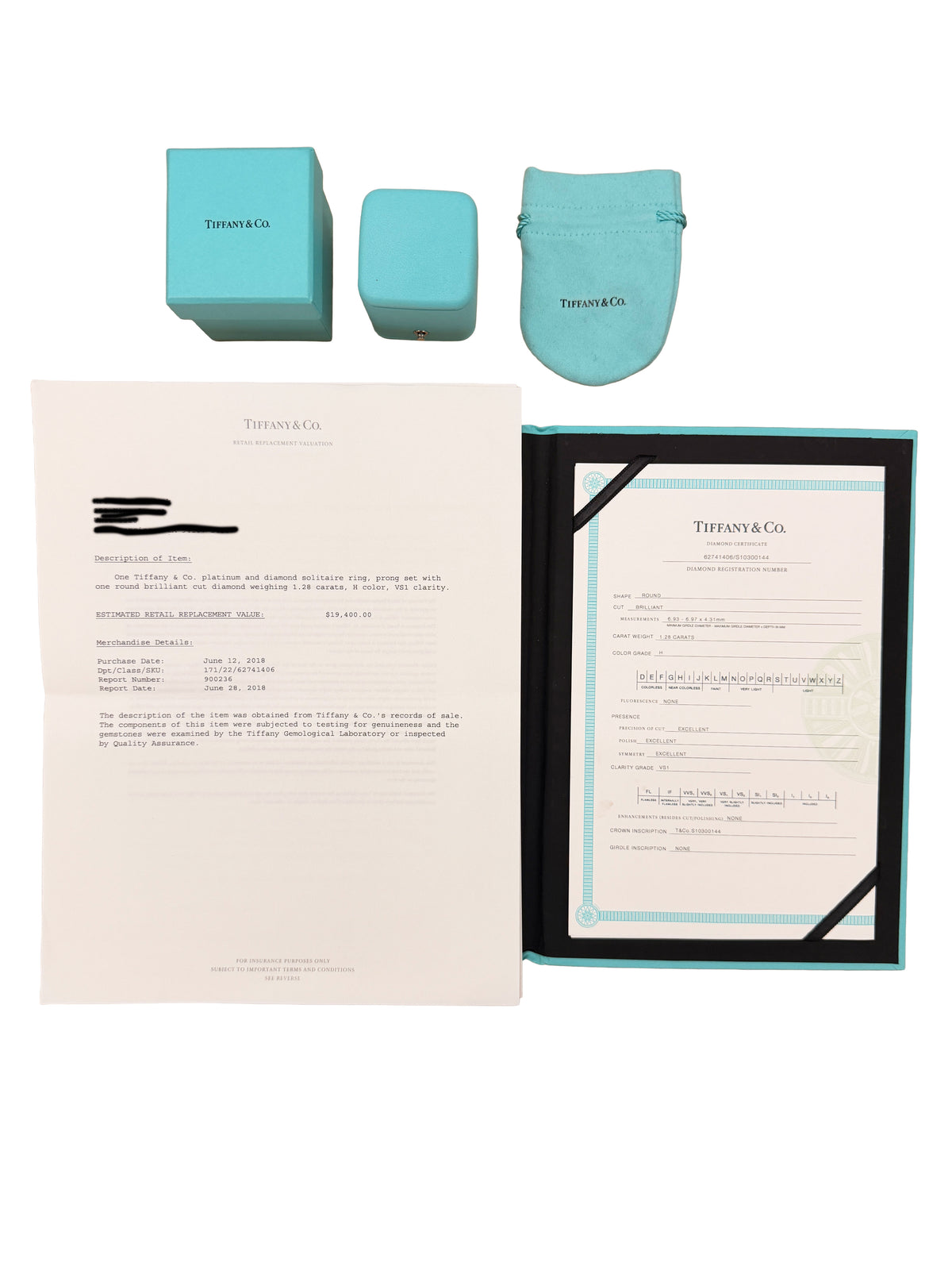 1.28 ct Round Brilliant Diamond Engagement Ring