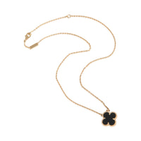 Yellow Gold Onyx Vintage Alhambra Pendant