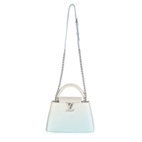 Blue Metallic Ombre Taurillon Capucines BB