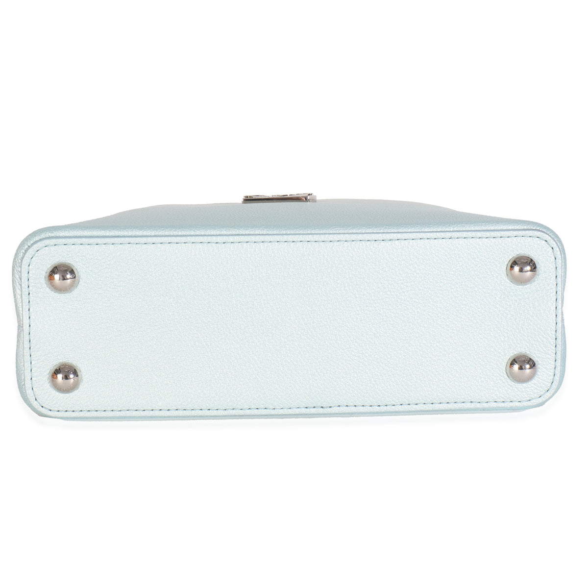 Blue Metallic Ombre Taurillon Capucines BB