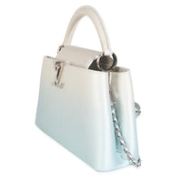 Blue Metallic Ombre Taurillon Capucines BB