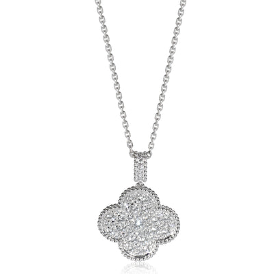 White Gold Diamond Magic Alhambra Long Necklace