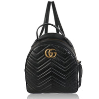 Black Matelasse Calfskin GG Marmont Backpack