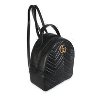 Black Matelasse Calfskin GG Marmont Backpack