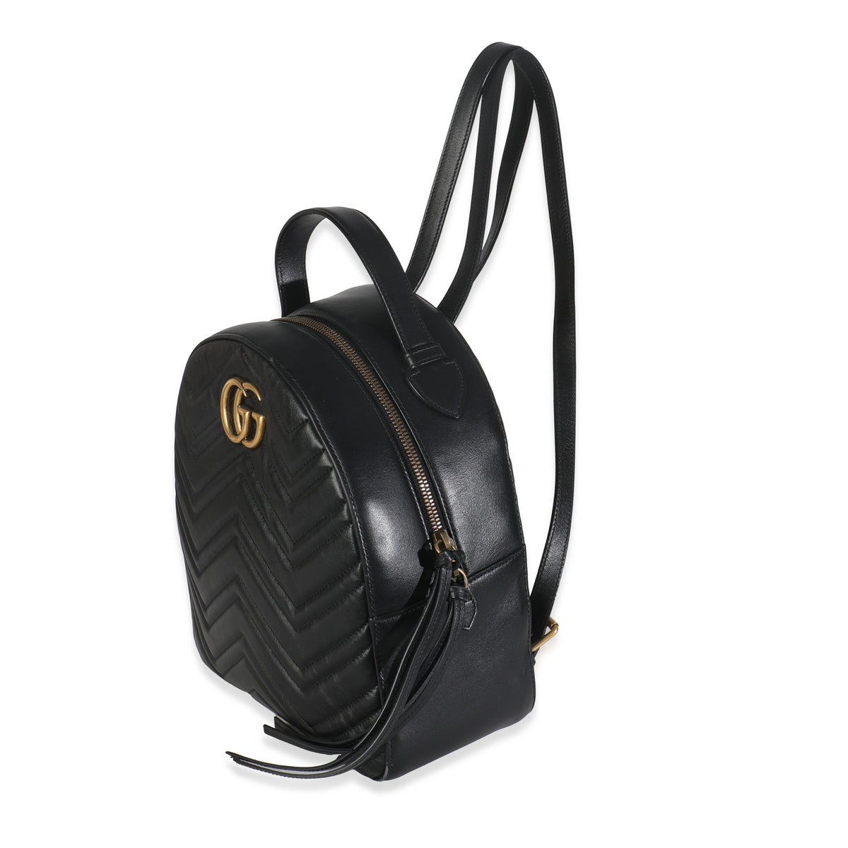 Black Matelasse Calfskin GG Marmont Backpack
