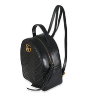 Black Matelasse Calfskin GG Marmont Backpack