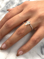 White Gold Kite Dagger Diamond Ring