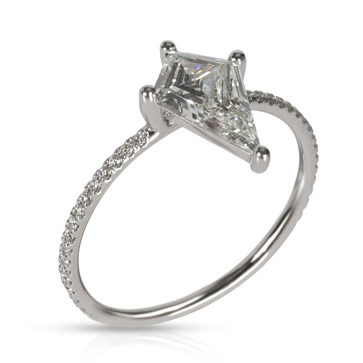 White Gold Kite Dagger Diamond Ring