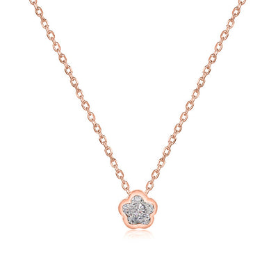 Rose Gold Diamond Flower Pendant
