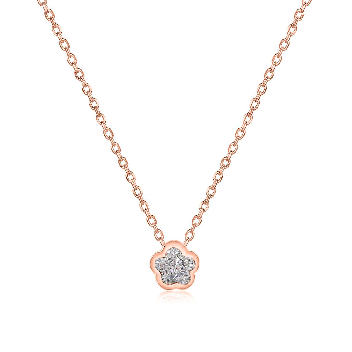 Rose Gold Diamond Flower Pendant