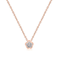 Rose Gold Diamond Flower Pendant