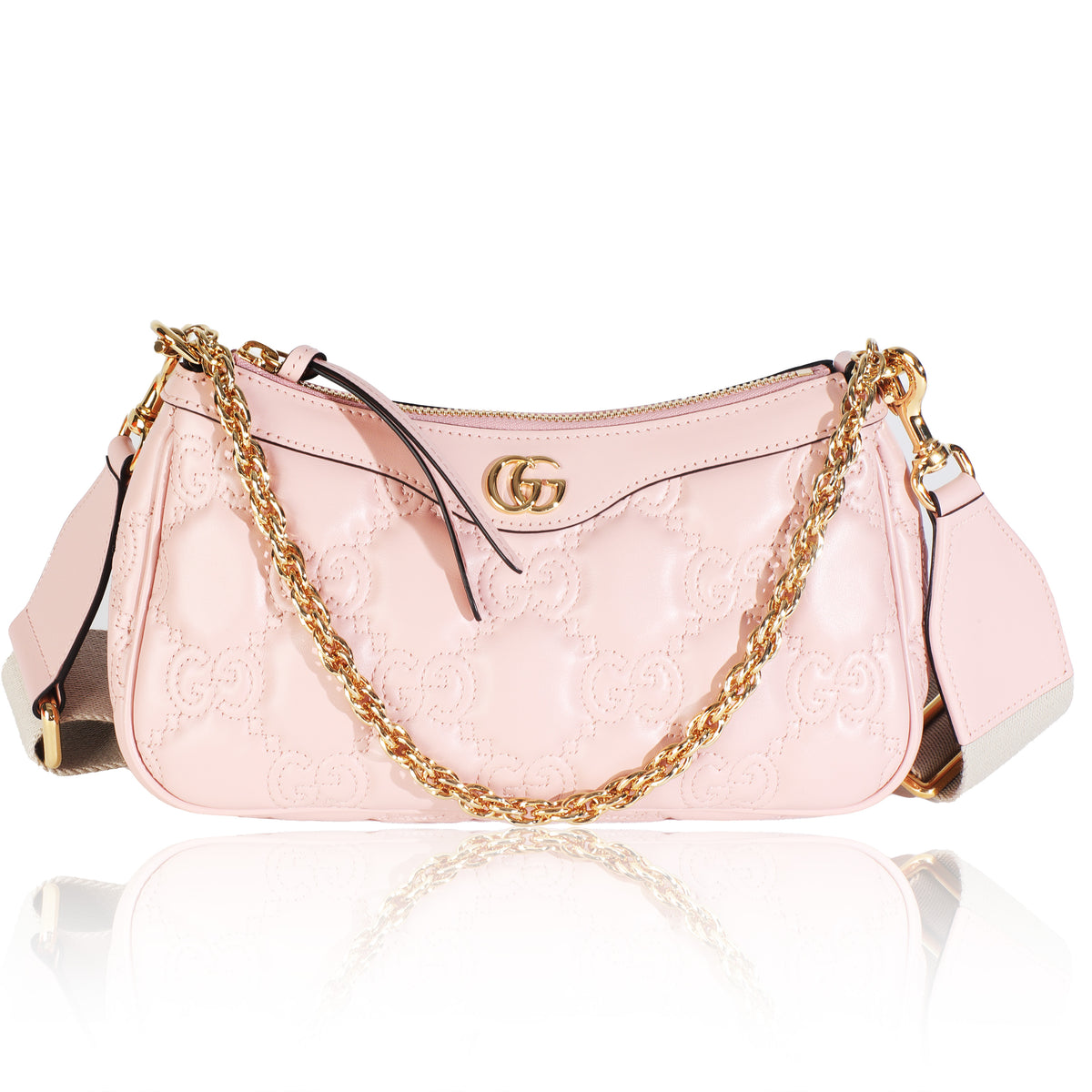 Perfect Pink Natural Calfskin GG Matelasse Chain Bag