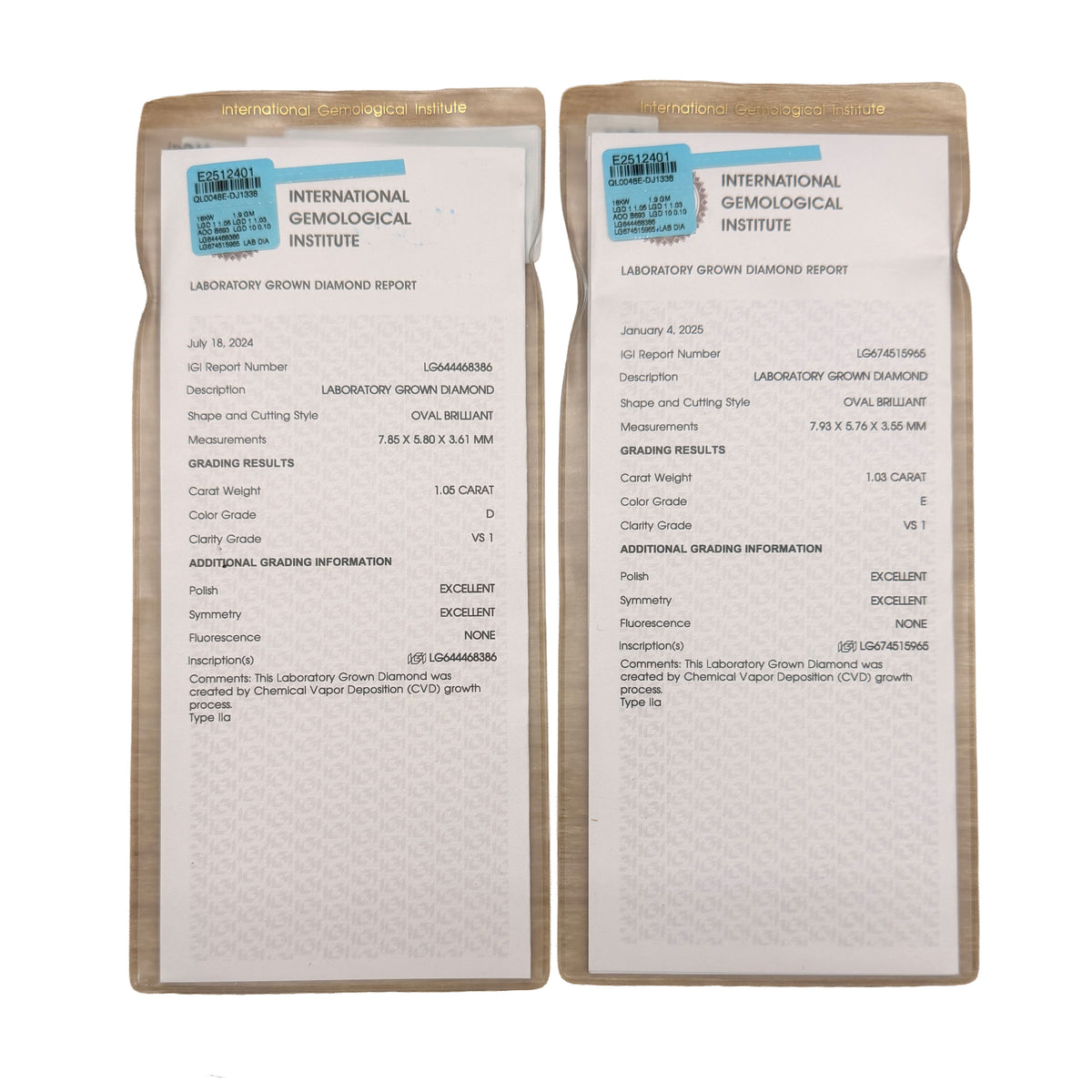 2.18 ctw White Gold Lab-Grown Diamond Earrings