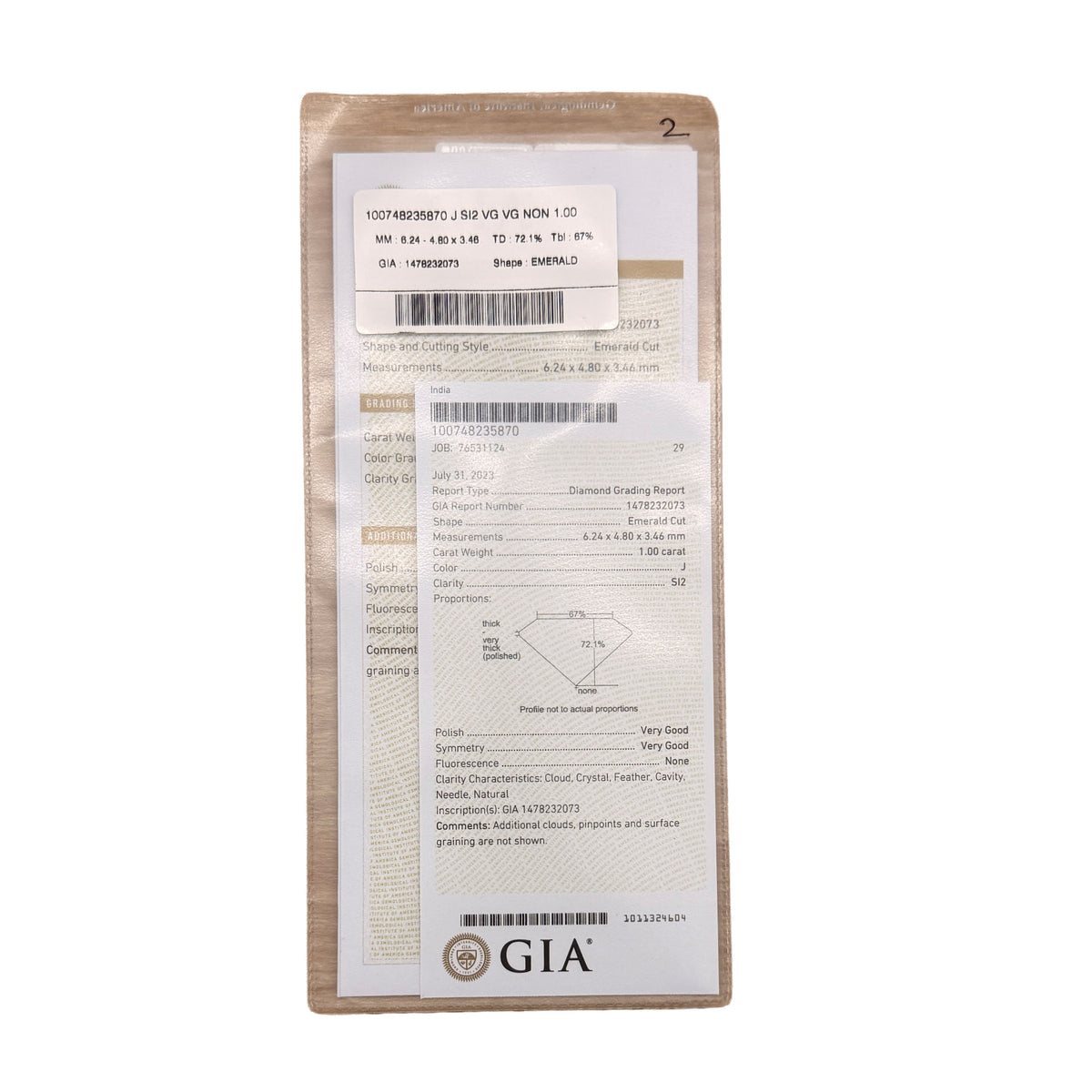 1 ct Emerald Diamond Engagement Ring