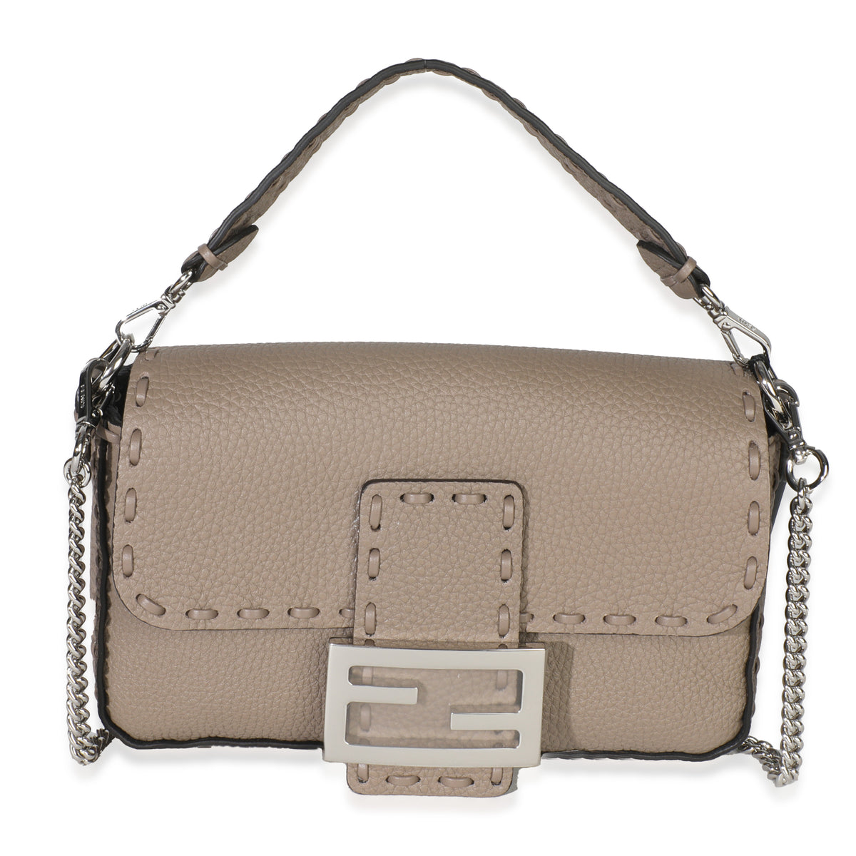 Dove Gray Cuoio Romano Calfskin Mini Selleria Baguette Bag