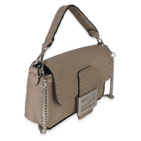 Dove Gray Cuoio Romano Calfskin Mini Selleria Baguette Bag