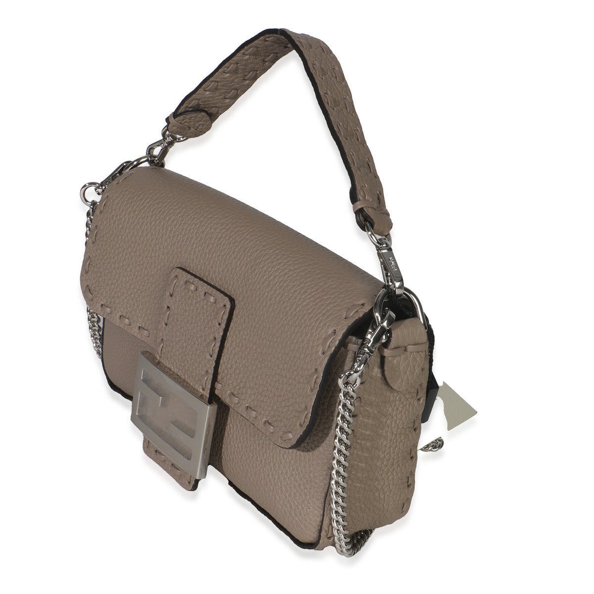 Dove Gray Cuoio Romano Calfskin Mini Selleria Baguette Bag
