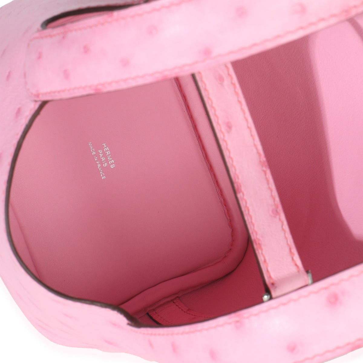 Bubblegum Pink Ostrich Micro Picotin Lock 14 PHW