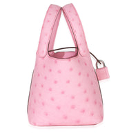 Bubblegum Pink Ostrich Micro Picotin Lock 14 PHW