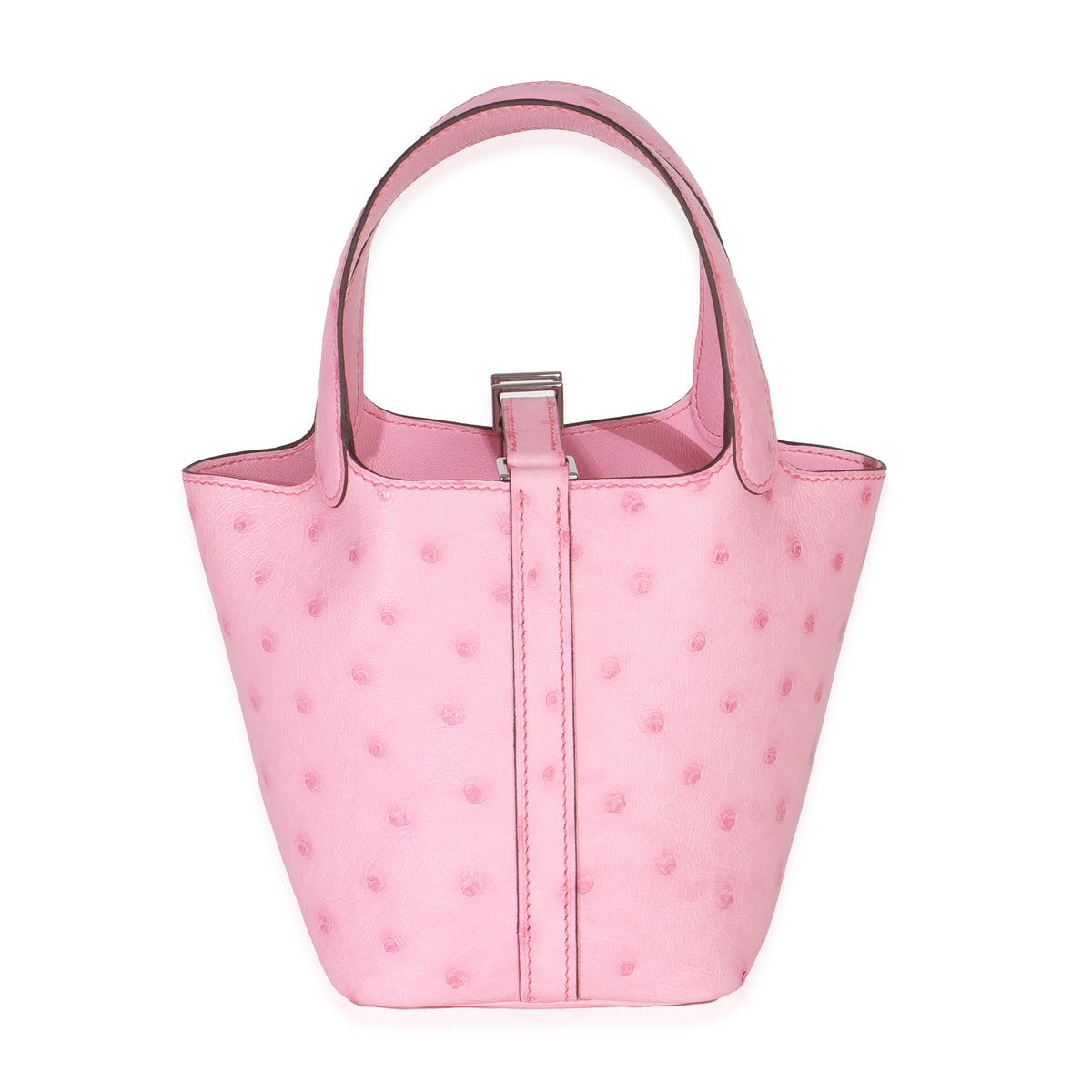 Bubblegum Pink Ostrich Micro Picotin Lock 14 PHW