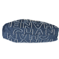 Blue Quilted Washed Denim Logo Embroidered Medium Chanel 22 Hobo