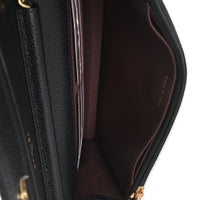Black Quilted Caviar Classic Wallet On Chain