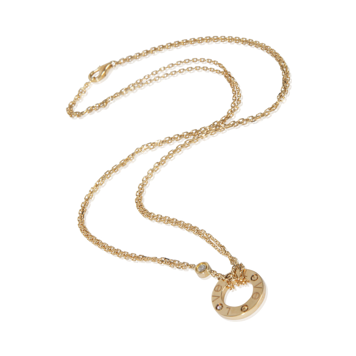 Yellow Gold Diamond Love Necklace