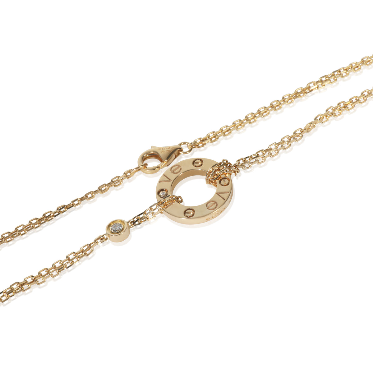 Yellow Gold Diamond Love Necklace