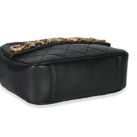 Black Quilted Lambskin Enchained Logo Chain Camera Case