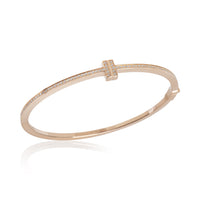 Rose Gold Diamond Tiffany T Hinged Bracelet