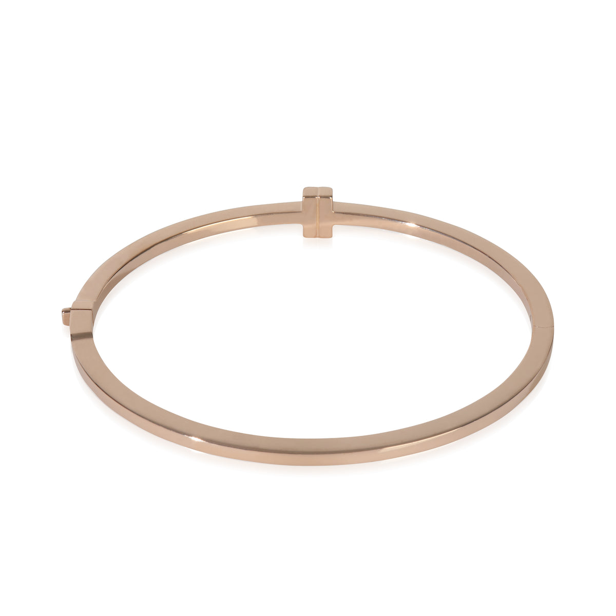 Rose Gold Diamond Tiffany T Hinged Bracelet