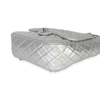 Silver Metallic Lambskin Seoul Drawstring Backpack