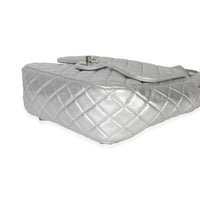 Silver Metallic Lambskin Seoul Drawstring Backpack