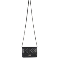 Black Quilted Lambskin Boy Wallet On Chain
