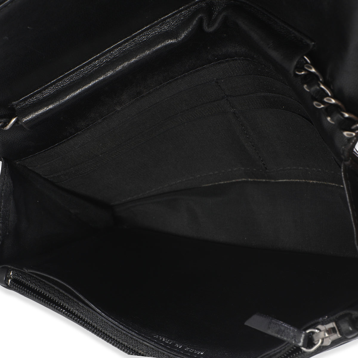Black Quilted Lambskin Boy Wallet On Chain
