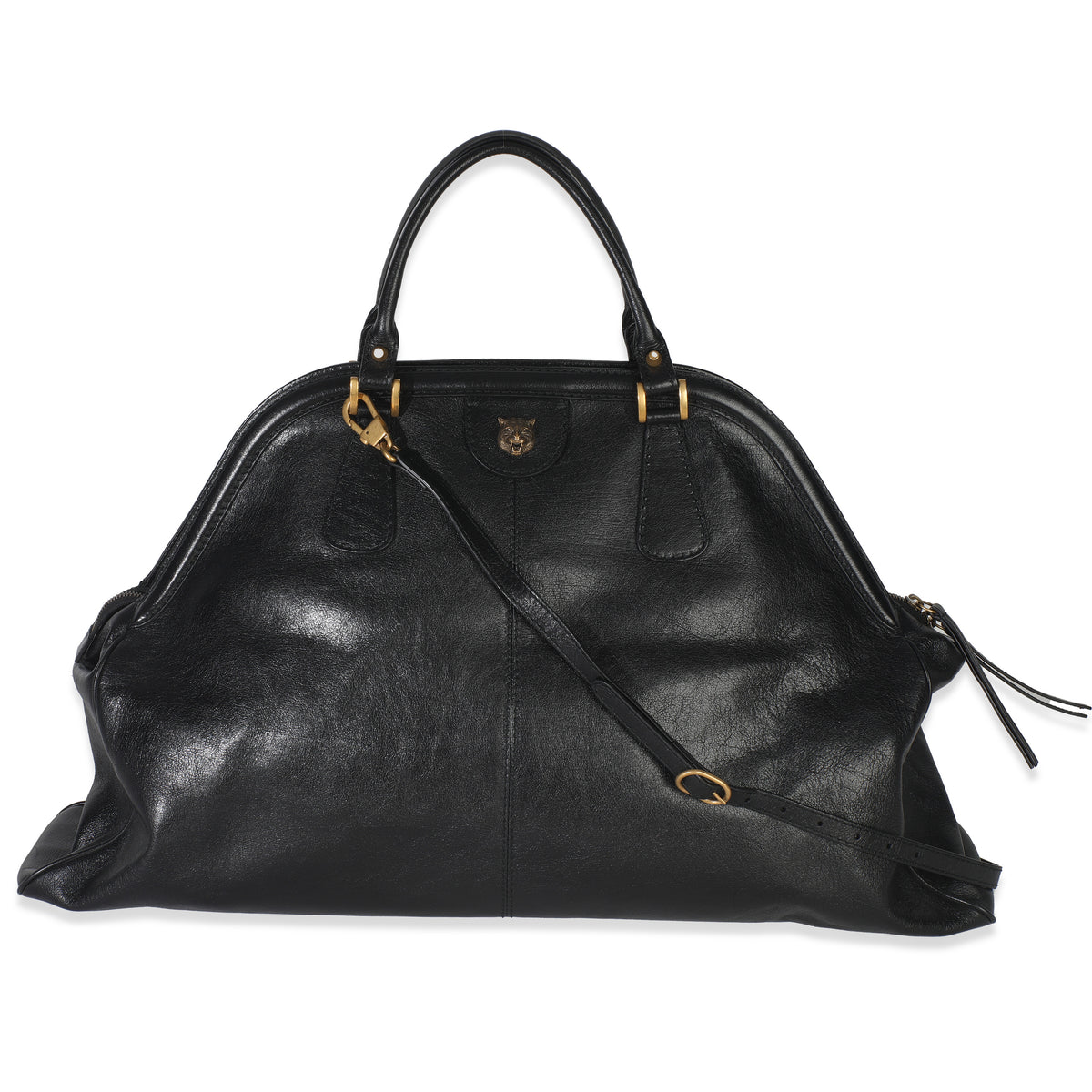 Black Calfskin Large Re(Belle) Shoulder Bag